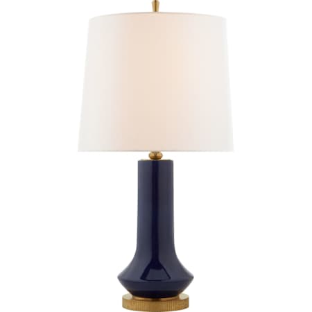 Visual Comfort Luisa 31" Large Table Lamp with Linen Shade by Thomas O'Brien Denim Porcelain