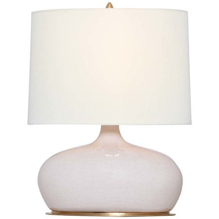 Visual Comfort Olinda 18" Tall Vase Table Lamp Crackled Ivory / Linen