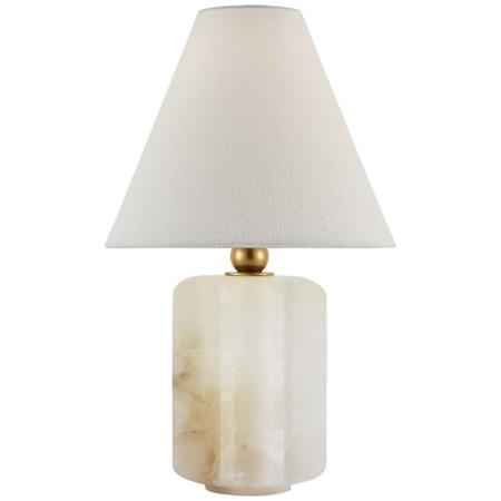 Visual Comfort Iota 16" Tall Buffet Table Lamp Alabaster / Hand-Rubbed Antique Brass
