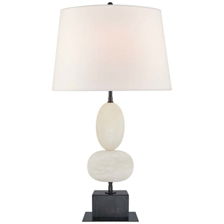 Visual Comfort Dani 28" Tall Cordless LED Buffet Table Lamp Alabaster / Black Marble / Linen