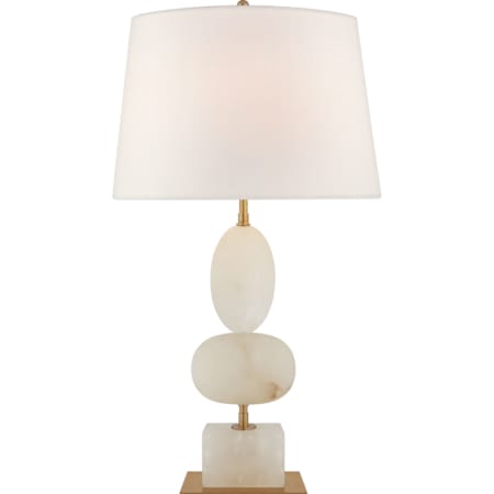 Visual Comfort Dani 28" Medium Table Lamp in Alabaster with Linen Shade by Thomas O'Brien Alabaster