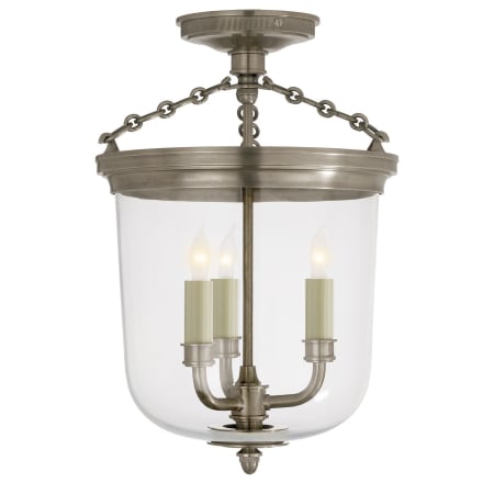 Visual Comfort Merchant 11" Semi-Flush by Thomas O'Brien Antique Nickel