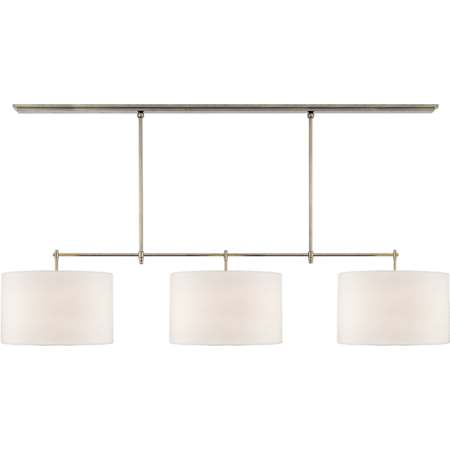 Visual Comfort Bryant 3 Light 60" Wide Linear Chandelier Antique Nickel