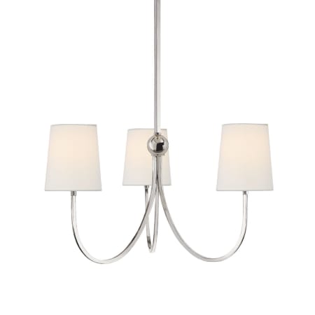 Visual Comfort Reed 3 Light 20" Wide Chandelier Polished Nickel