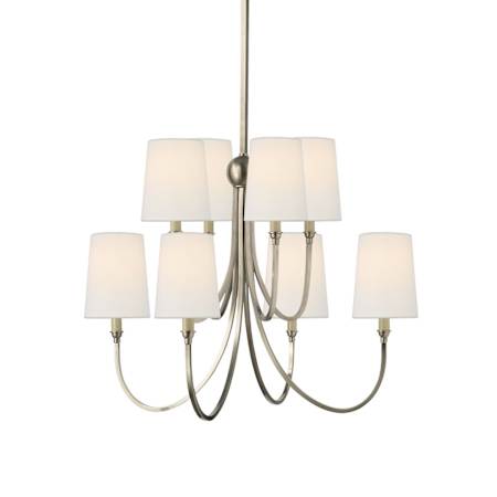 Visual Comfort Reed 8 Light 27" Wide Chandelier Antique Nickel