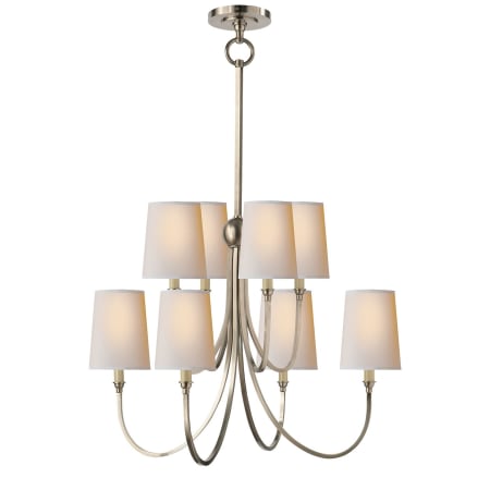 Visual Comfort Reed 26" Shaded Chandelier by Thomas O'Brien Antique Nickel