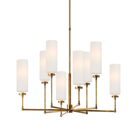Visual Comfort Ziyi 8 Light 34" Wide Chandelier Hand-Rubbed Antique Brass