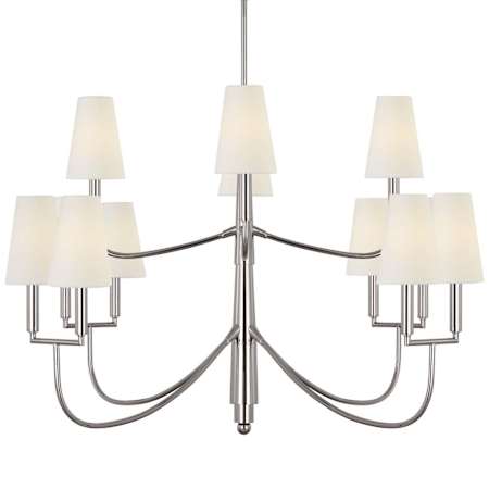 Visual Comfort Farlane 12 Light 49" Wide Chandelier Polished Nickel