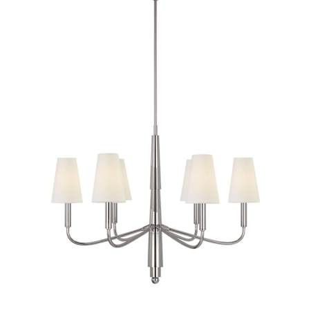 Visual Comfort Farlane 6 Light 33" Wide Chandelier Polished Nickel