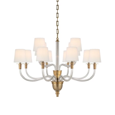 Visual Comfort Vivian 12 Light 36" Wide Chandelier Hand-Rubbed Antique Brass