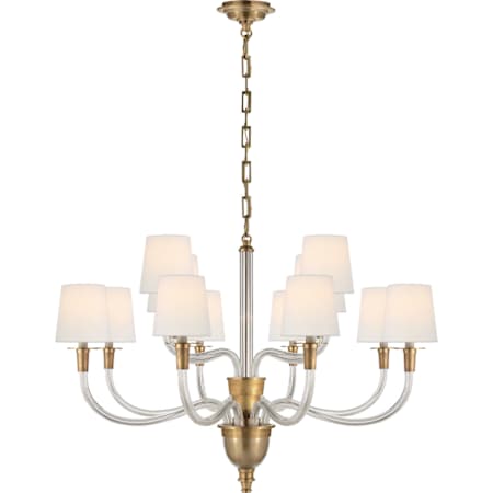 Visual Comfort Vivian 12 Light 36" Wide Chandelier Hand-Rubbed Antique Brass