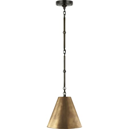 Visual Comfort Goodman 10" Pendant with Antique Brass Shade by Thomas O'Brien Bronze