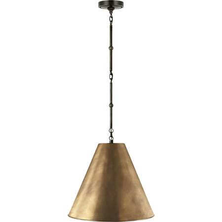 Visual Comfort Goodman 15" Pendant with Antique Brass Shade by Thomas O'Brien Bronze