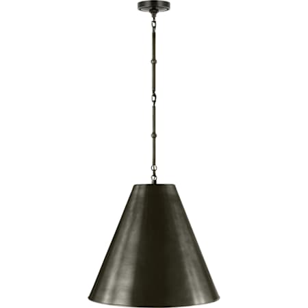 Visual Comfort Goodman 18" Medium Hanging Light with Bronze Shade by Thomas O'Brien Bronze