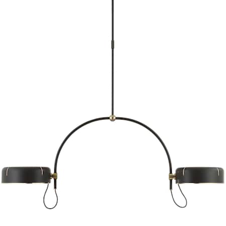 Visual Comfort Oso 54" Wide LED Linear Chandelier Modern Iron / Hand-Rubbed Antique Brass