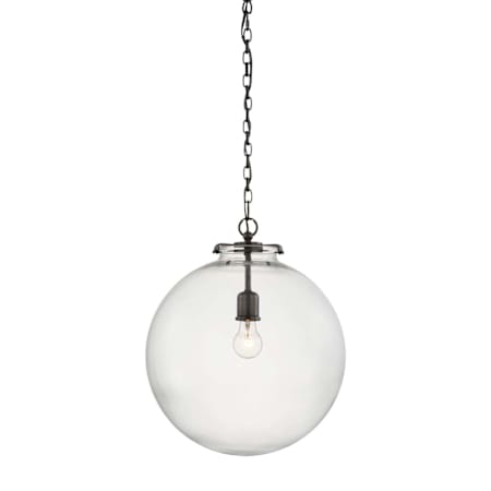 Visual Comfort Katie Globe 16" Wide Pendant Bronze / Clear Glass