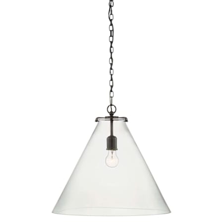 Visual Comfort Katie Conical 20" Wide Pendant Bronze / Clear Glass