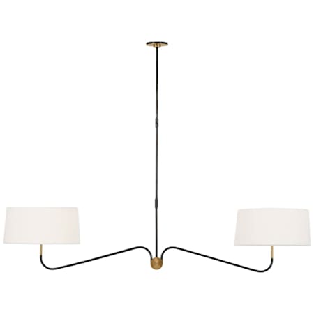 Visual Comfort Canto 2 Light 68" Wide Linear Chandelier Bronze / Brass