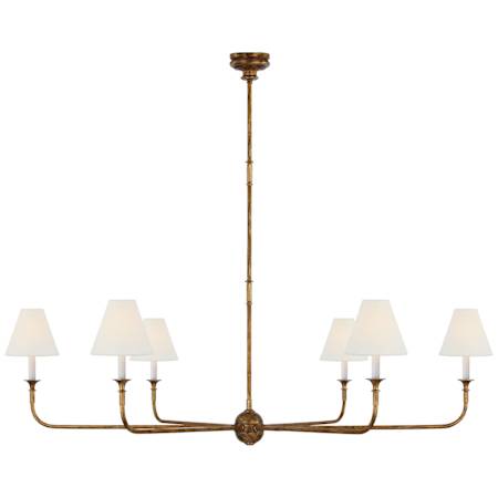 Visual Comfort Piaf 6 Light 58" Wide Chandelier Antique Gild