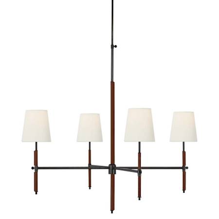 Visual Comfort Bryant Wrapped 4 Light 36" Wide Chandelier Bronze / Saddle Leather