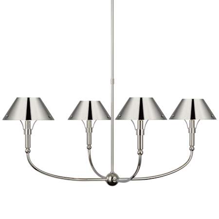 Visual Comfort Turlington 4 Light 40" Wide Chandelier Polished Nickel