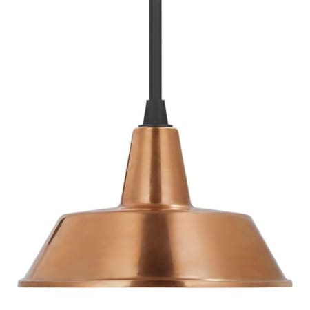 Visual Comfort Thomas O'Brien 16" Wide Outdoor Pendant with Soft Copper Bowers Shade Matte Black