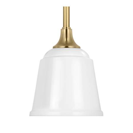 Visual Comfort Thomas O'Brien 8" Wide Outdoor Mini Pendant with White Rockhouse Shade Hand-Rubbed Antique Brass