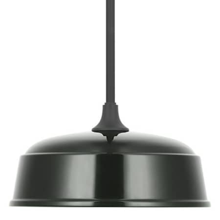 Visual Comfort Thomas O'Brien 16" Wide Outdoor Pendant with Green Rockhouse Shade Matte Black