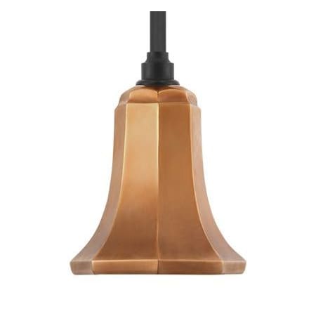 Visual Comfort Thomas O'Brien 8" Wide Outdoor Mini Pendant with Soft Copper Savannah Shade Matte Black