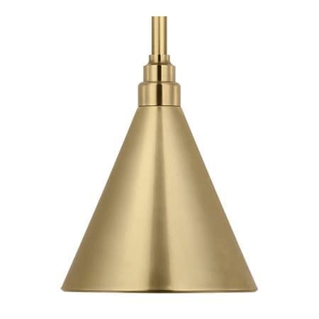 Visual Comfort Thomas O'Brien 9" Wide Outdoor Mini Pendant with Hand-Rubbed Antique Brass Conical Savannah Shade Hand-Rubbed Antique Brass