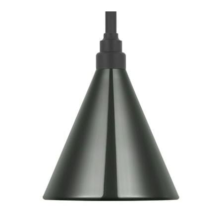 Visual Comfort Thomas O'Brien 9" Wide Outdoor Mini Pendant with Green Conical Savannah Shade Matte Black