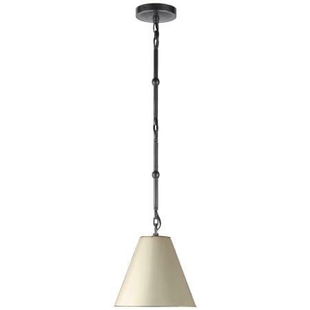 Visual Comfort Goodman 10" Pendant with Antique White Shade by Thomas O'Brien Bronze