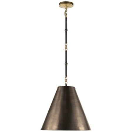 Visual Comfort Goodman 15" Pendant with Bronze Shade by Thomas O'Brien Bronze with Antique Brass