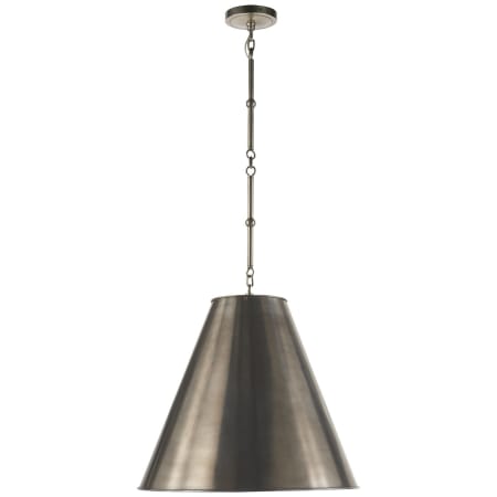 Visual Comfort Goodman 18" Medium Hanging Light with Nickel Shade by Thomas O'Brien Antique Nickel