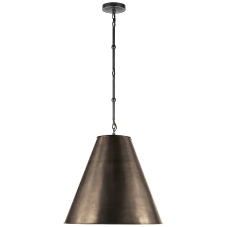 Visual Comfort Goodman 18" Medium Hanging Light with Bronze Shade by Thomas O'Brien Bronze