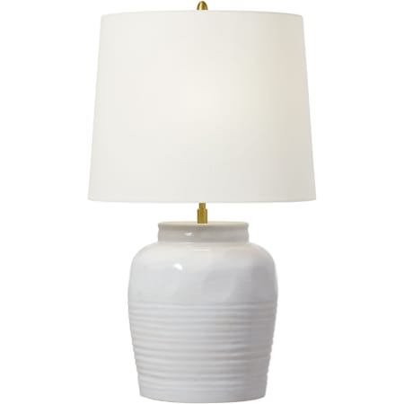 Visual Comfort Selena 28" Tall Vase Table Lamp with Linen Shade Natural White