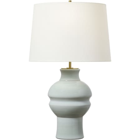 Visual Comfort Nova 28" Tall Vase Table Lamp with Linen Shade Silk Green