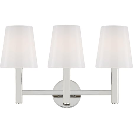 Visual Comfort Logan 3 Light 12" Tall Bathroom Sconce Polished Nickel