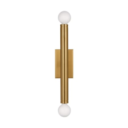 Visual Comfort Beckham Modern 2 Light 12" Tall Bathroom Sconce Burnished Brass