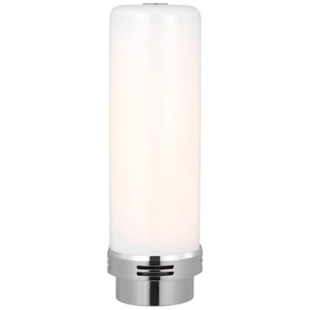 Visual Comfort Cordless 7" Tall Cordless LED Accent Specialty Lamp Nickel / White Glass