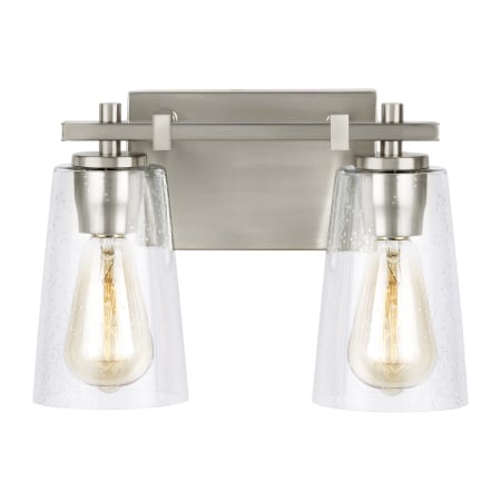Visual Comfort Mercer 2 Light 13" Wide Vanity Light Satin Nickel