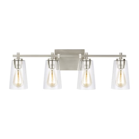 Visual Comfort Mercer 4 Light 29" Wide Vanity Light Satin Nickel