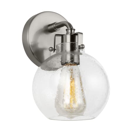 Visual Comfort Clara 10" Tall Bathroom Sconce Satin Nickel