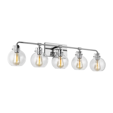 Visual Comfort Clara 5 Light 40" Wide Vanity Light Chrome