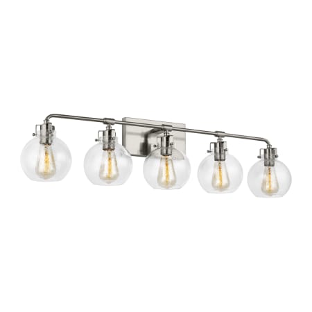 Visual Comfort Clara 5 Light 40" Wide Vanity Light Satin Nickel