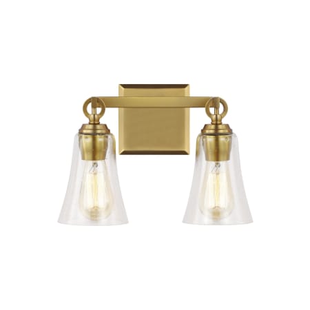 Visual Comfort Monterro 2 Light 14" Wide Vanity Light Burnished Brass