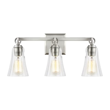 Visual Comfort Monterro 3 Light 22" Wide Vanity Light Satin Nickel