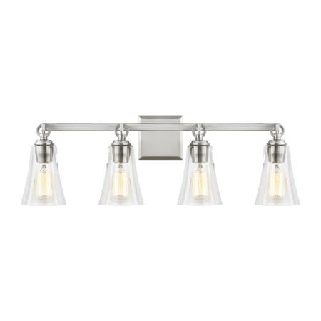 Visual Comfort Monterro 4 Light 30" Wide Vanity Light Satin Nickel
