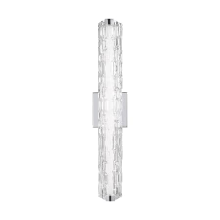 Visual Comfort Cutler 24" Tall LED Bathroom Sconce Chrome