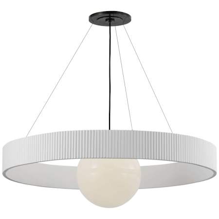 Visual Comfort Arena 42" Wide Globe Chandelier Bronze / Matte White / White Glass